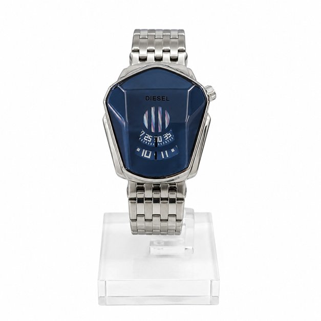Diesel Men’s Blue Geometric Digital Stainless Steel Watch